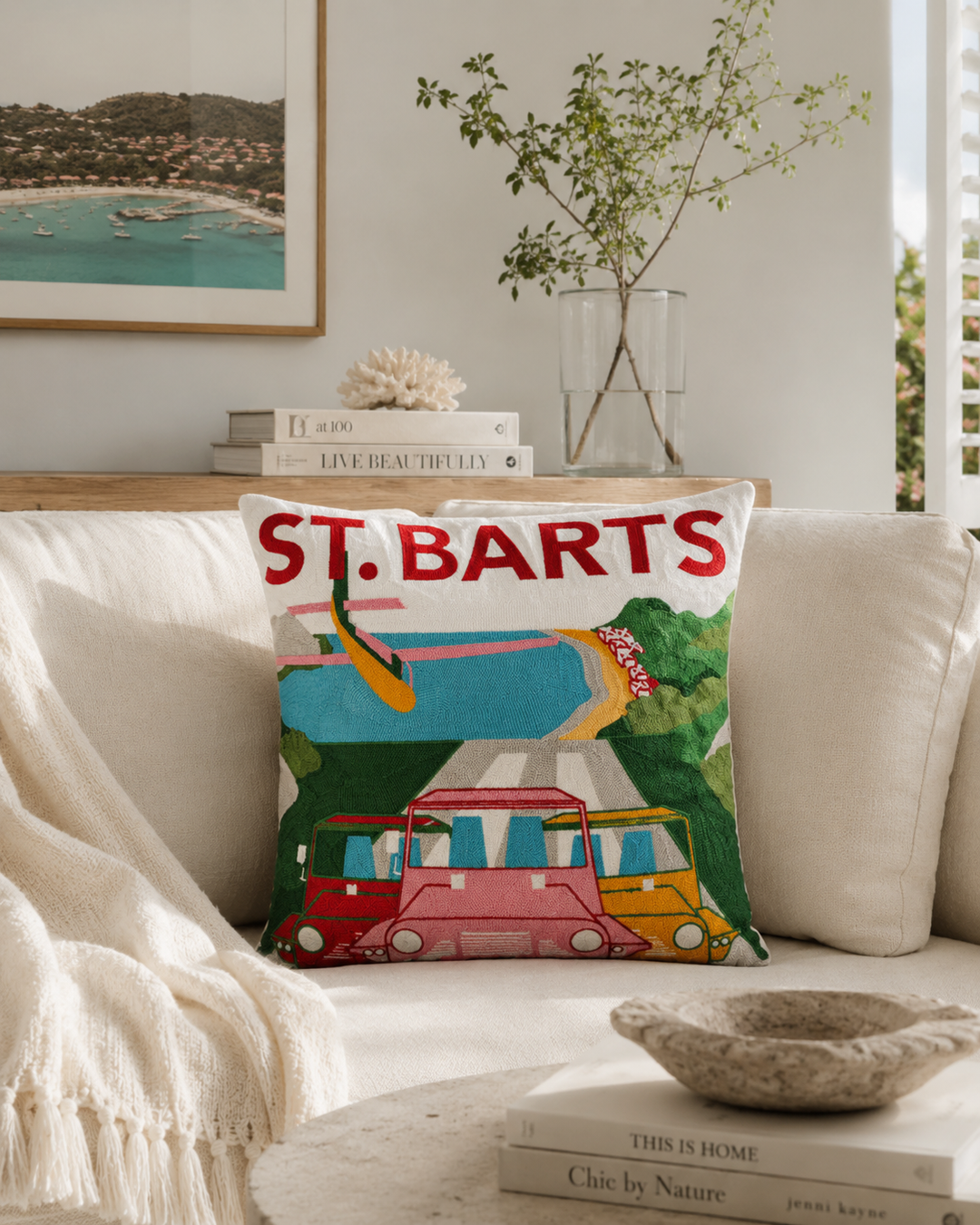 St. Barts Tropical Needlepoint Pillow