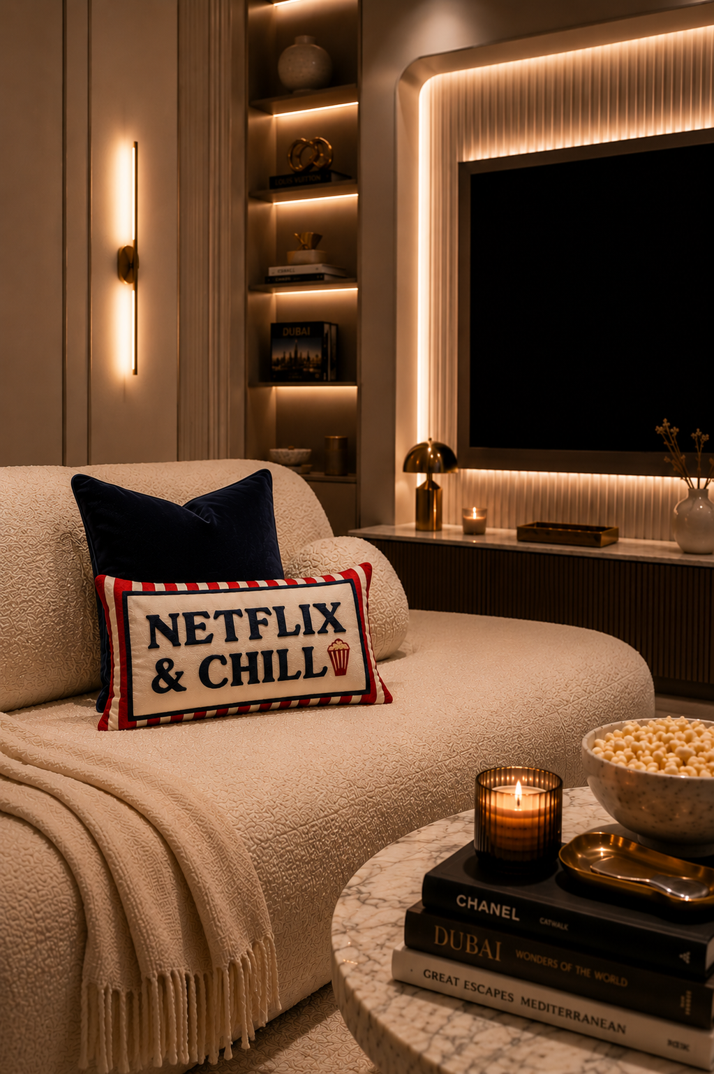 Netflix & Chill Needlepoint Pillow