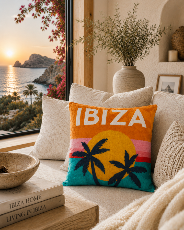 Ibiza Sunset Needlepoint Pillow
