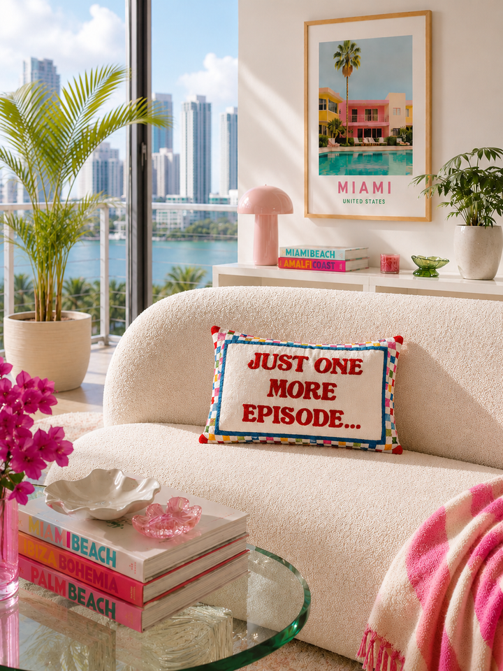 Just One More Episode - Slogan Needlepoint Pillow