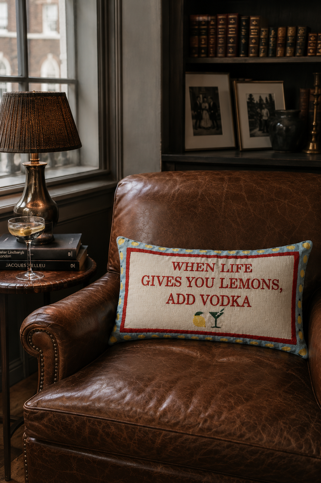 When Life Gives You Lemons, Add Vodka Needlepoint Pillow