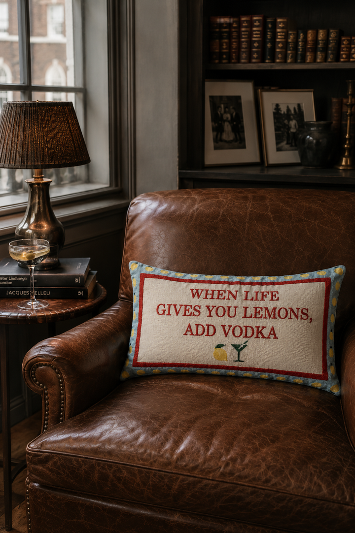 When Life Gives You Lemons, Add Vodka Needlepoint Pillow