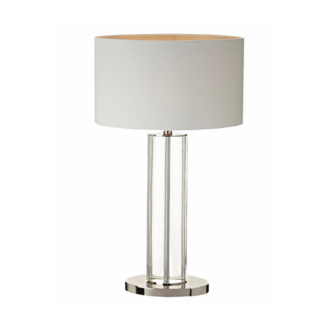 Clear Crystal & Nickel Tall Table Lamp
