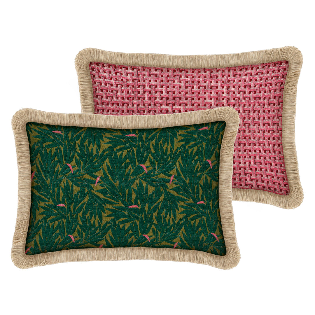 Yoko Moss & Pink x Janis Bordeaux & Pink Double Sided Cushion