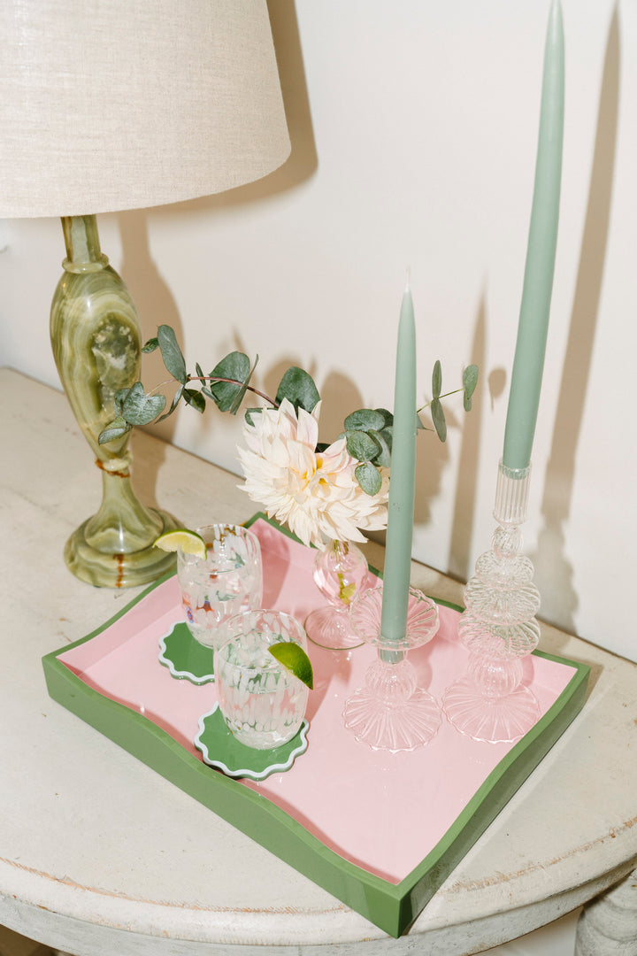 The Allegra Wiggle Tray - Green & Pink