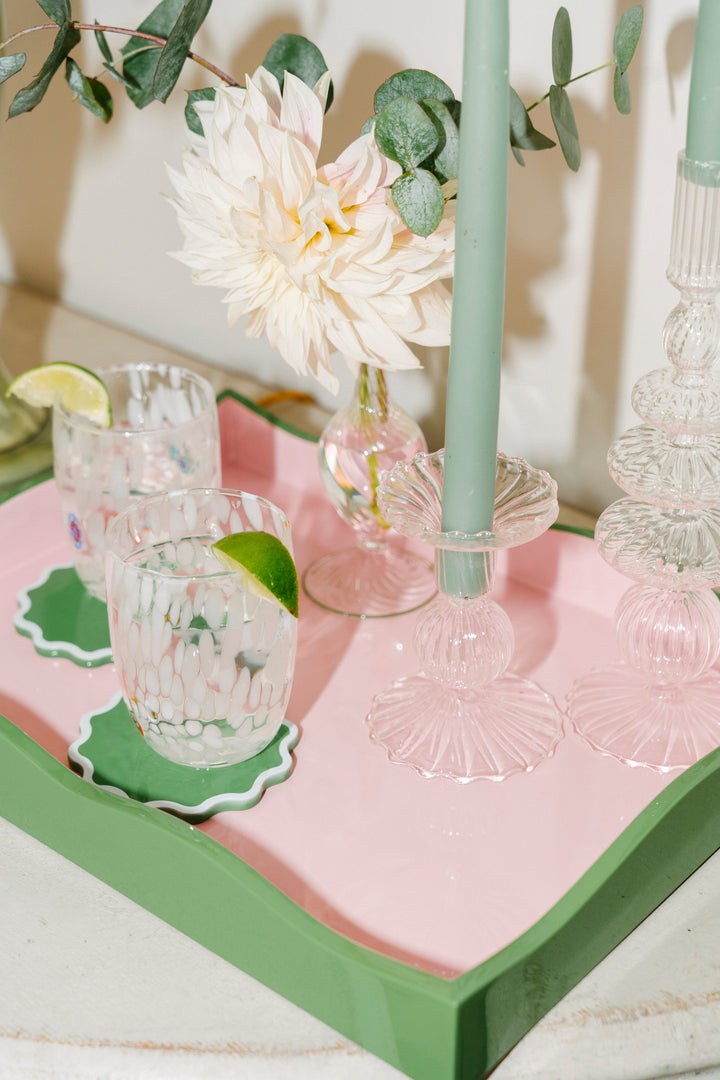 The Allegra Wiggle Tray - Pink & Green