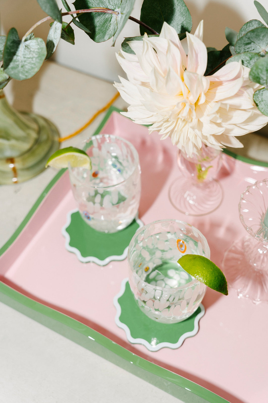 The Allegra Wiggle Tray - Green & Pink