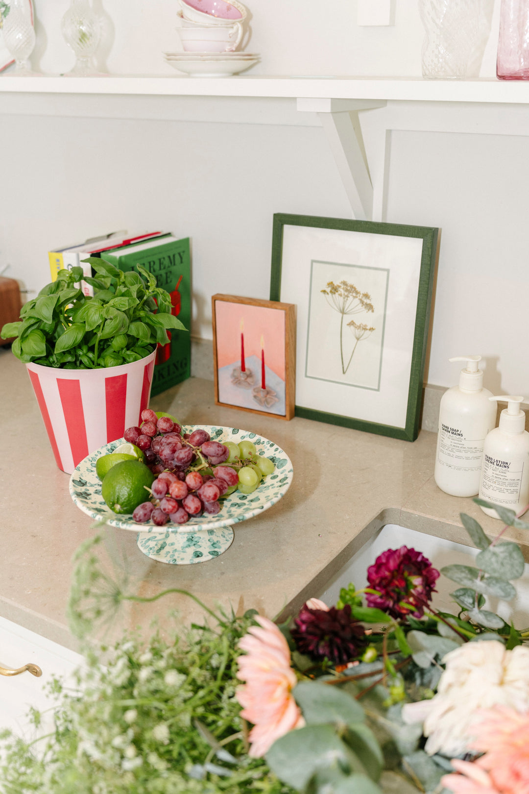 The Penny Planter - Pink & Green Stripe