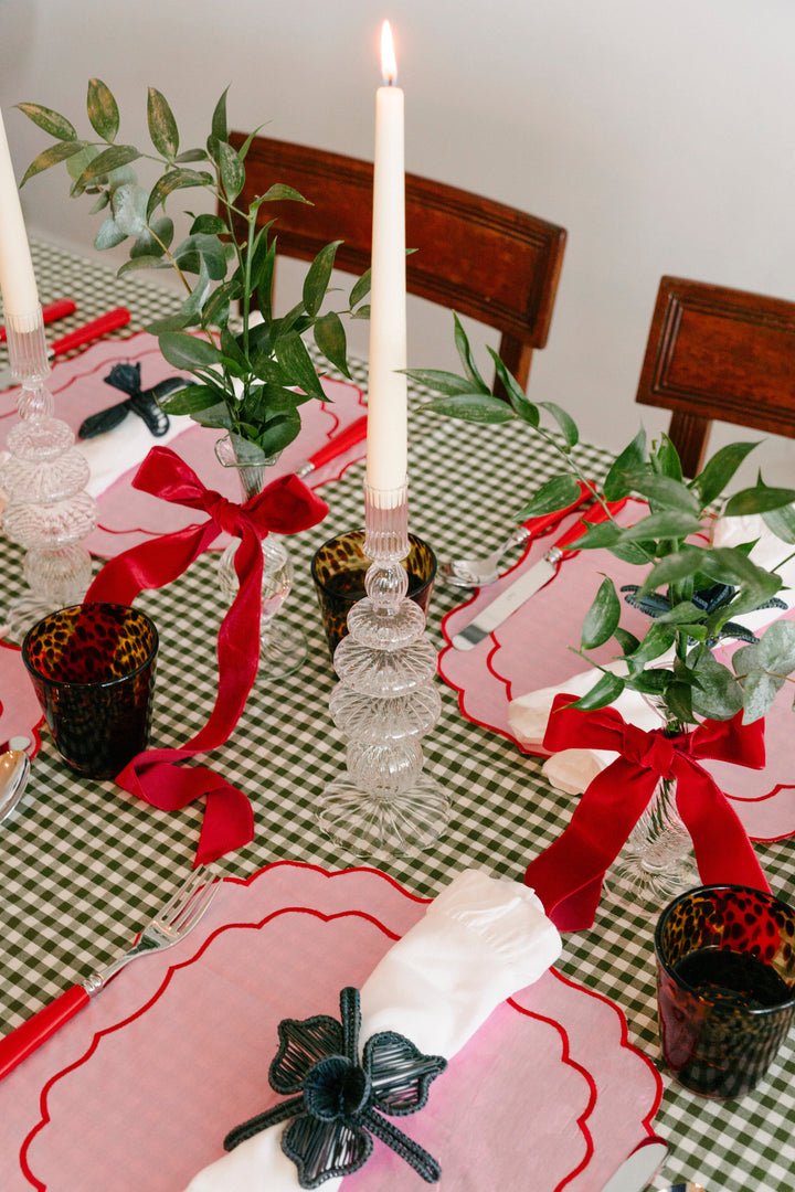 Clear Glass Candlestick Holder