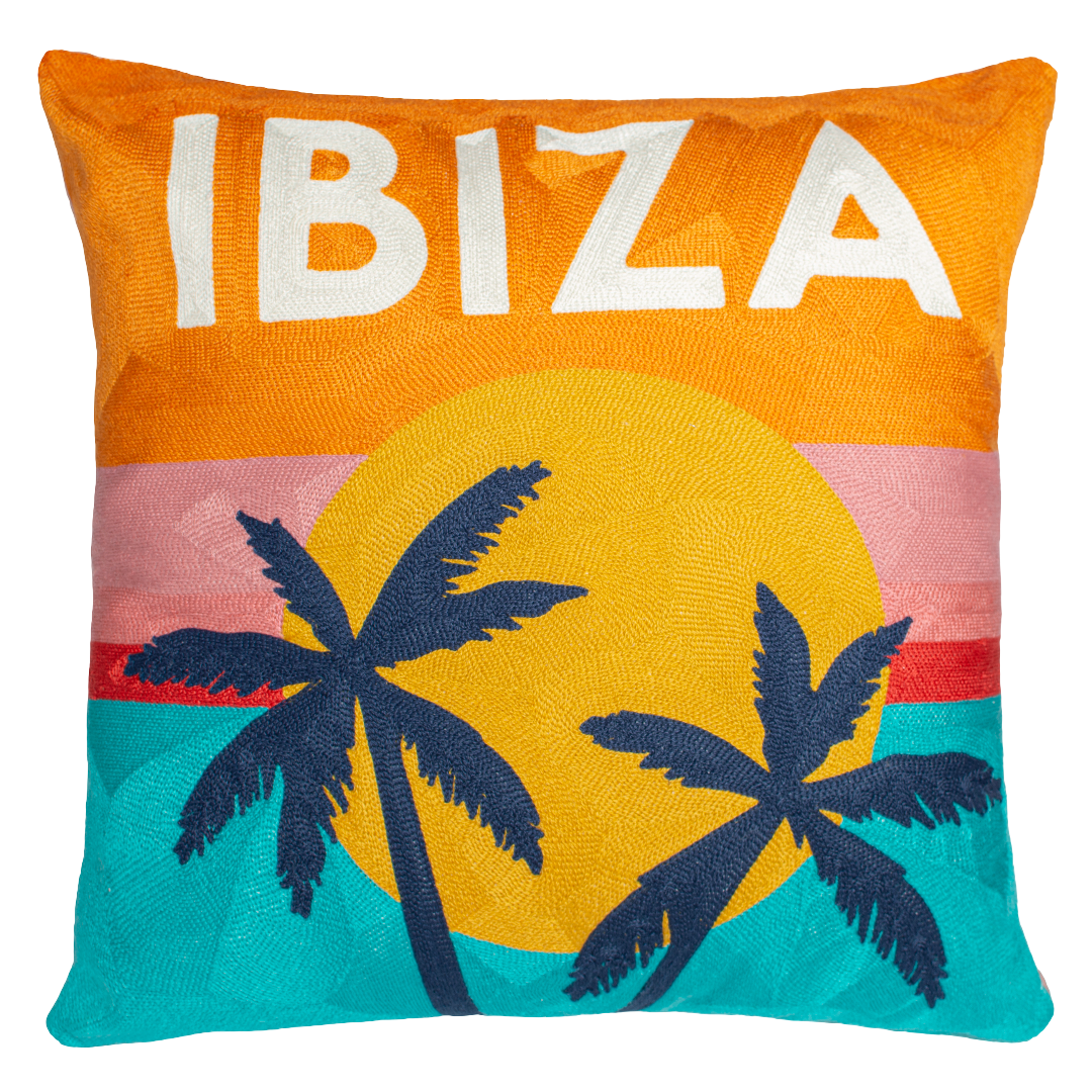 Ibiza Sunset Needlepoint Pillow