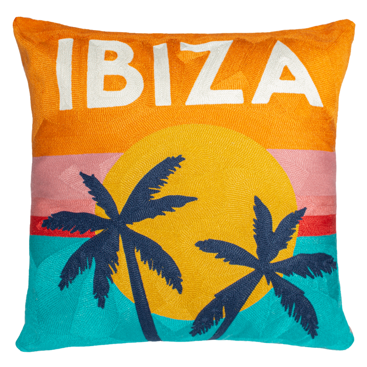 Ibiza Sunset Needlepoint Pillow