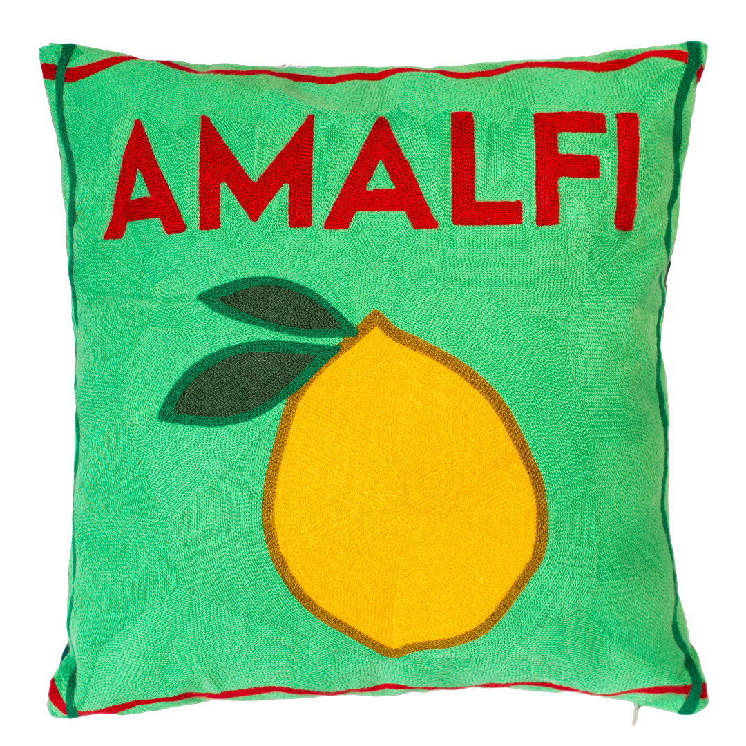 Amalfi Lemon Needlepoint Pillow