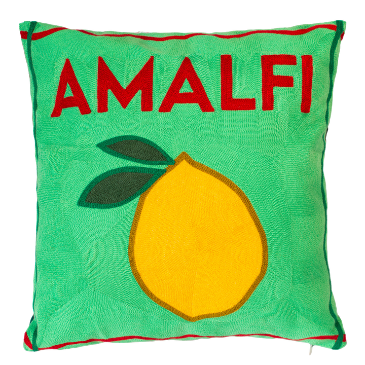 Amalfi Lemon Needlepoint Pillow