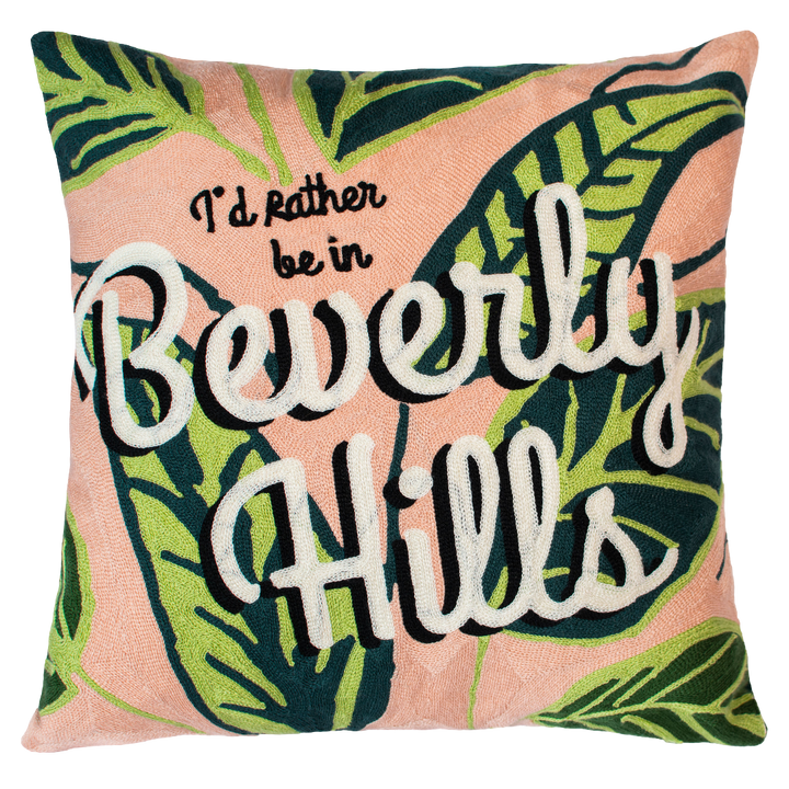 Beverly Hills Palm Needlepoint Pillow