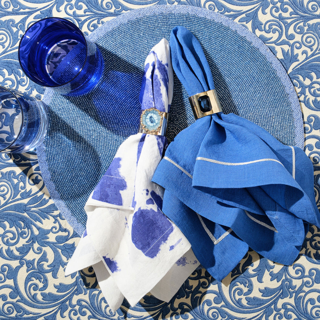 Brushstroke Dinner Napkins, Blue, Set of Two