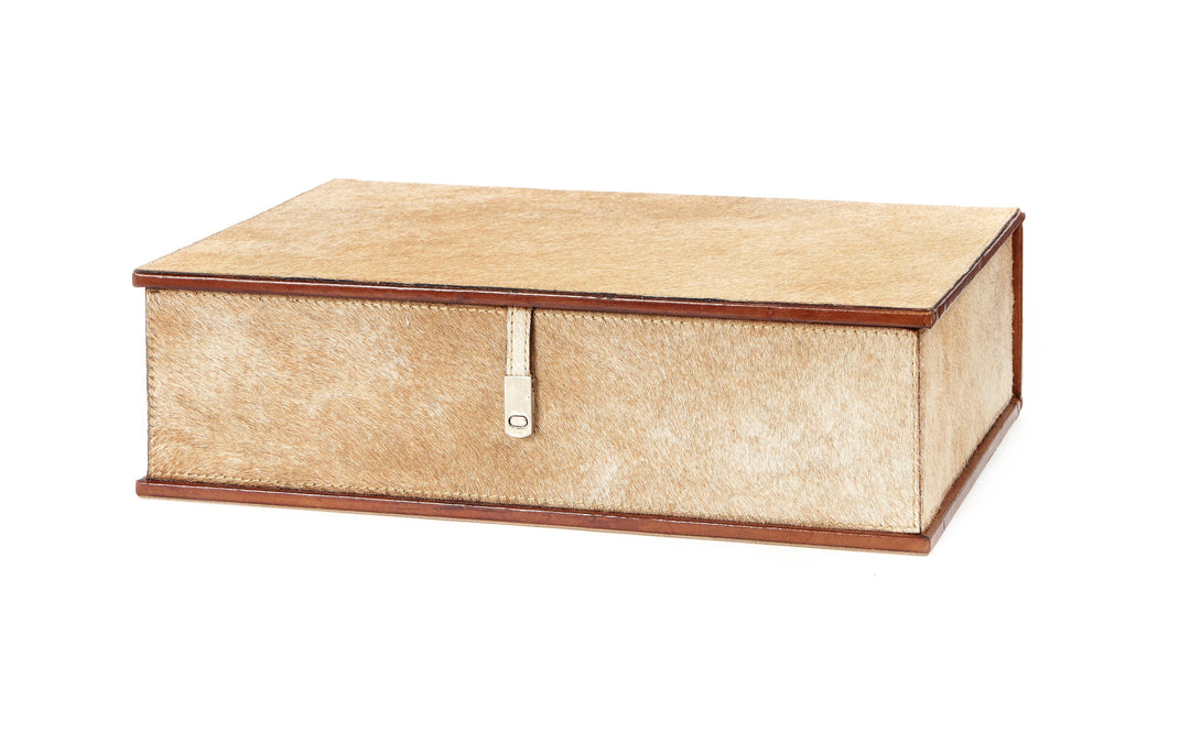 Devonshire Natural Tan Cowhide A4 Paper Box