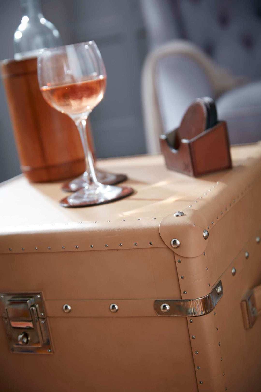Epsom Classic Tan Leather Coasters