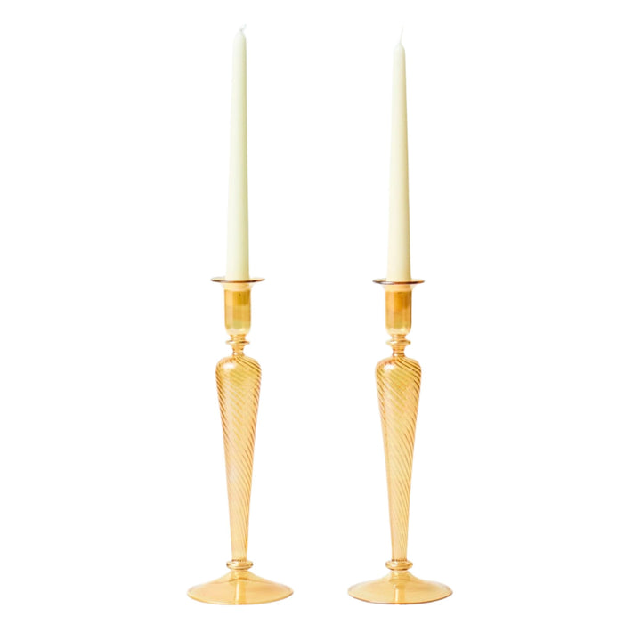 Amber Horatio Candlesticks - Pair