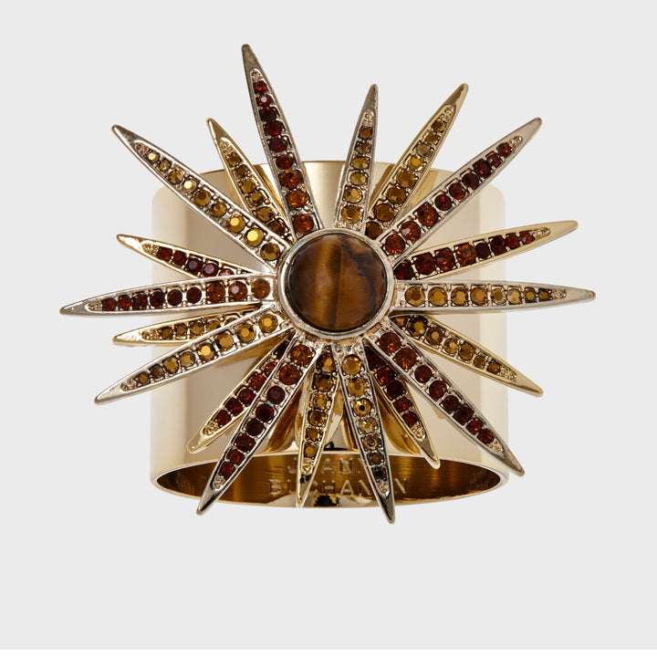 Topaz Starburst Napkin Rings - Pair