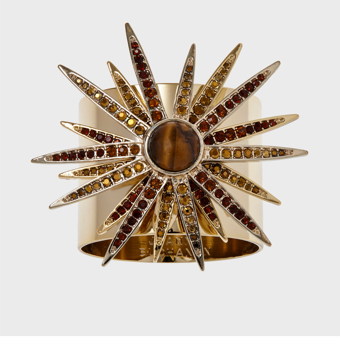 Starburst Napkin Rings, Topaz, Set of Two
