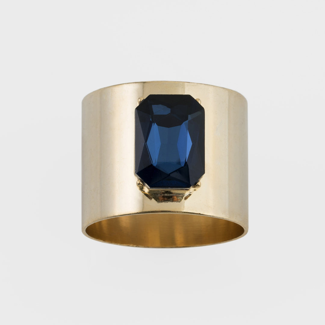 Sapphire Single Gem Napkin Rings - Pair