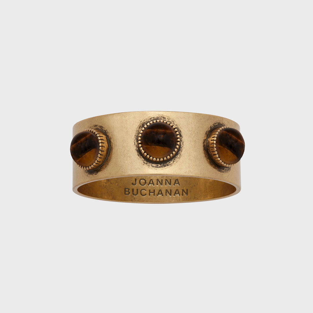 Cabochon Napkin Rings, Tigers Eye, Set of Four