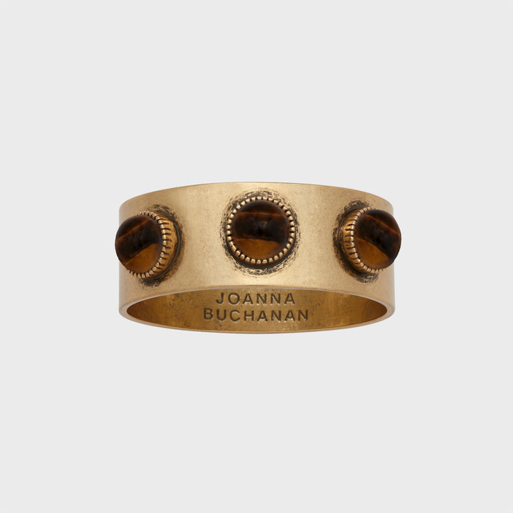 Cabochon Napkin Rings, Tigers Eye, Set of Four