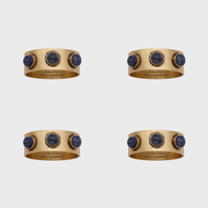 Lapis Lazuli Cabochon Napkin Rings - Set of 4