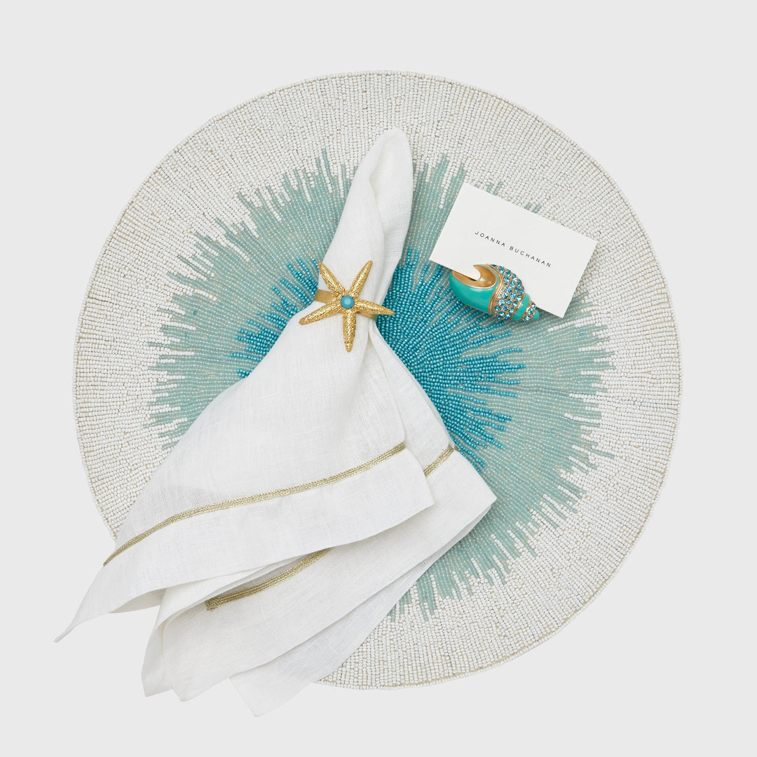 Jeweled Shell Placecard Holders, Set of Two