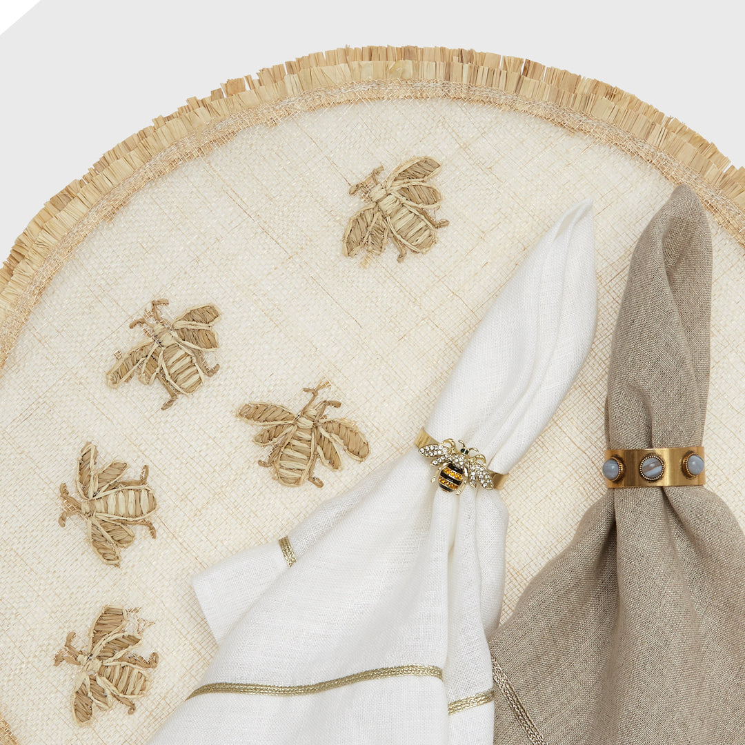 Straw Bee Placemat, Set of Four