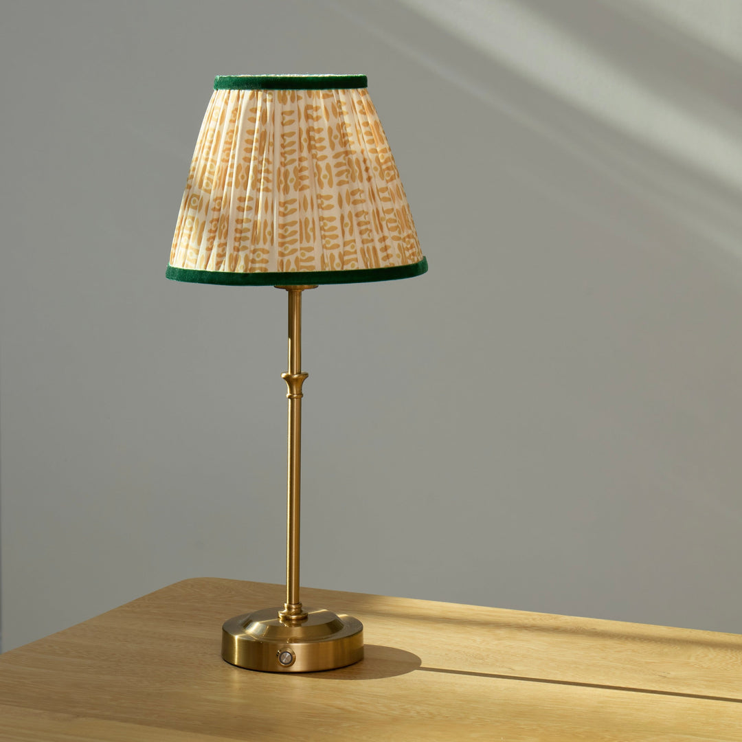 Lyla Rechargeable Table Lamp - Yellow Patola Lampshade