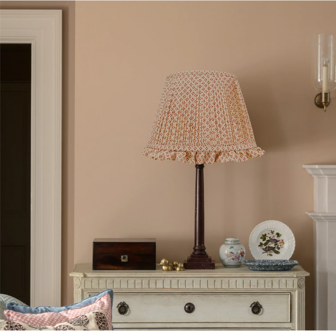 Frilled Pleated Linen Lampshade - Four Leaf Clover