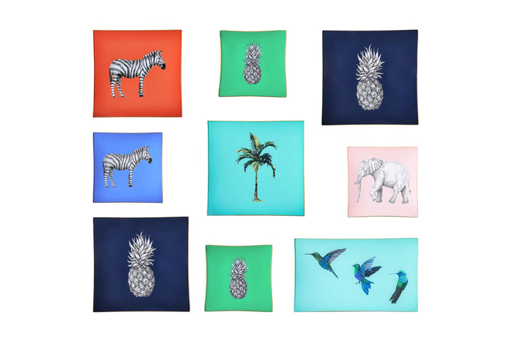 Zebra Glass Tray - Cornflower Blue