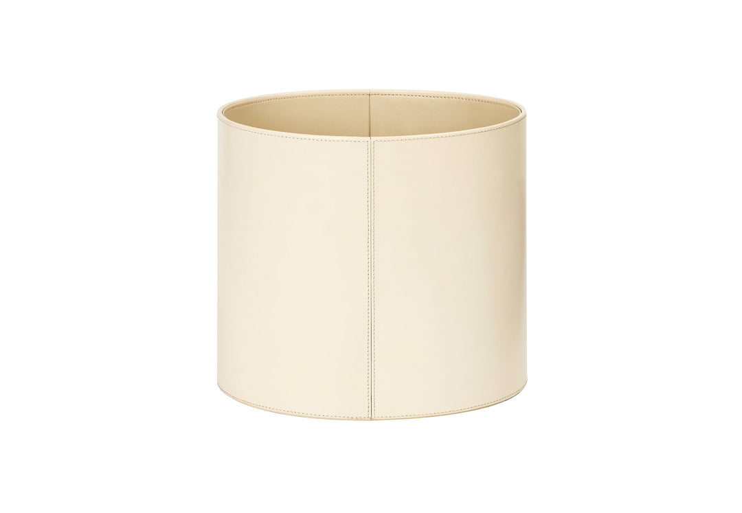 Georgina Ivory Leather Oval Wastepaper Bin
