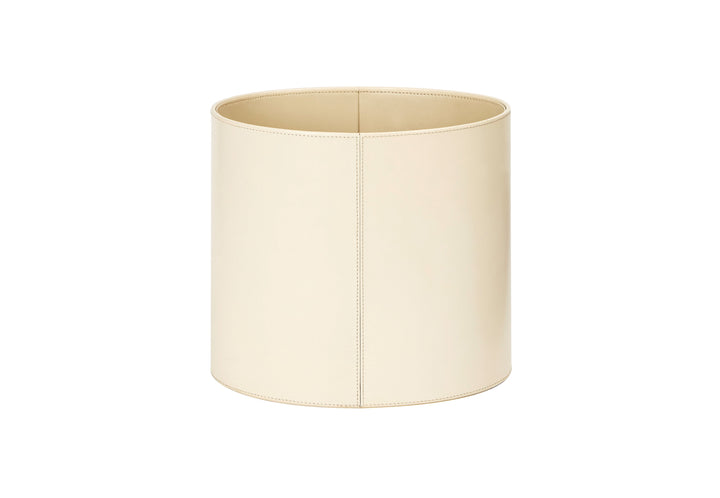 Georgina Ivory Leather Oval Wastepaper Bin