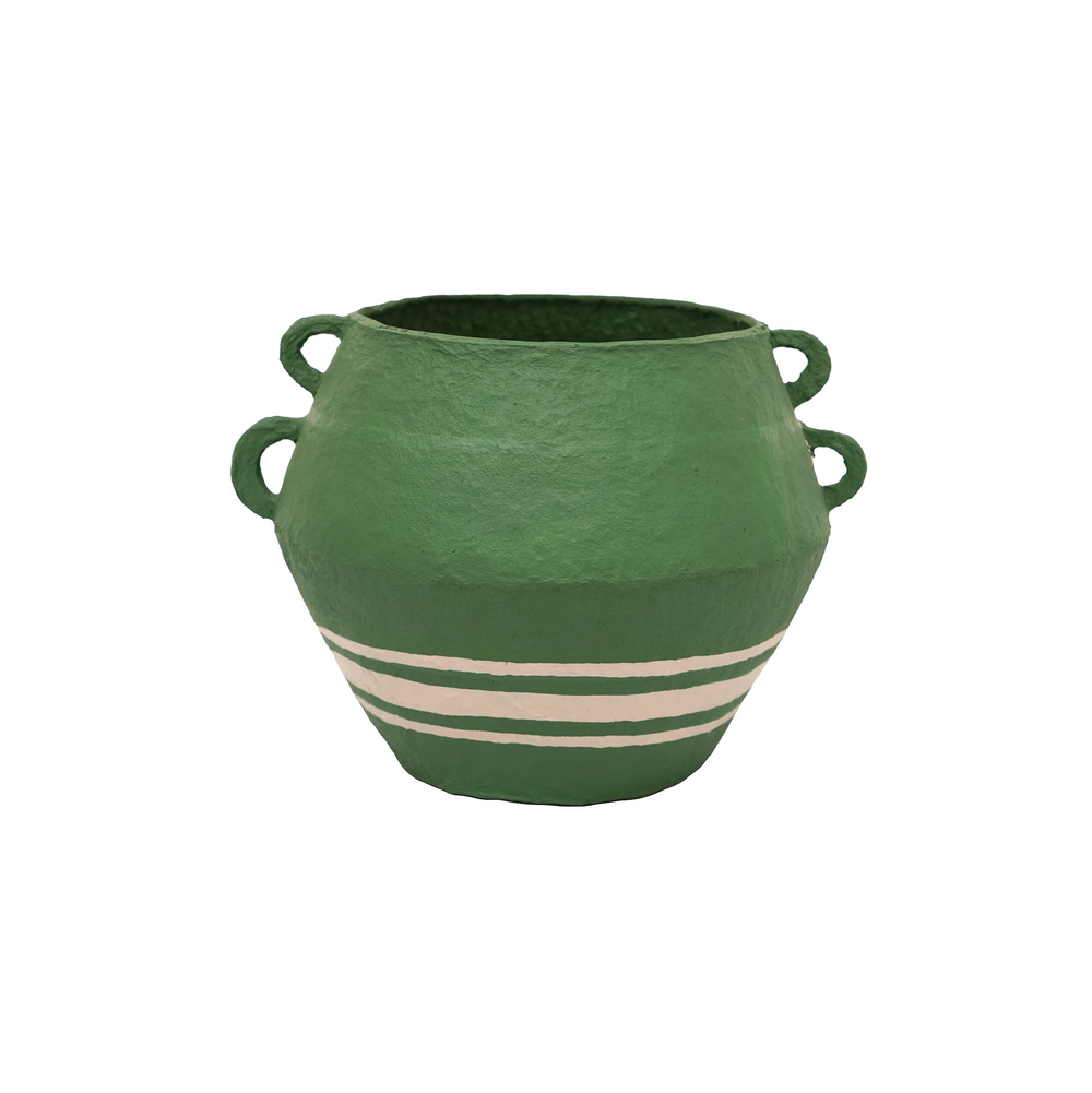 Cotton Maché Vase - Green