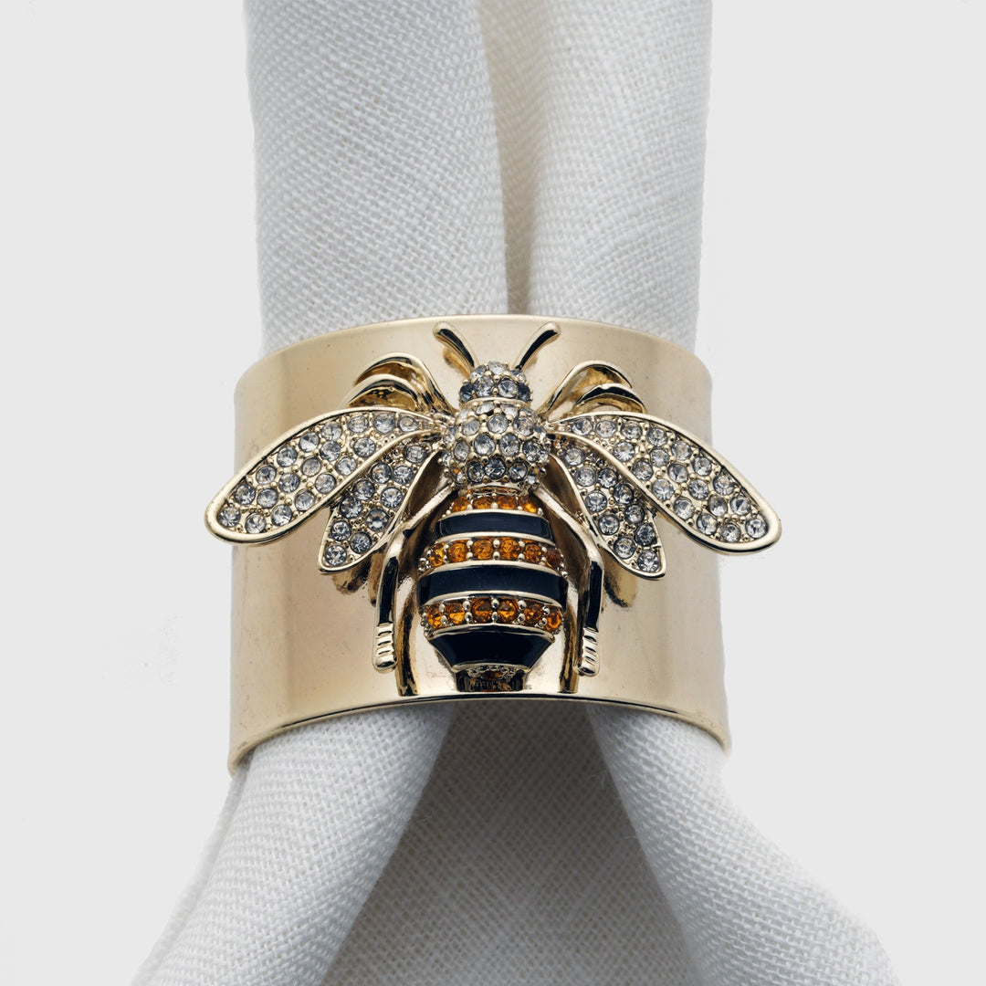 Stripey Bee Napkin Rings - Pair
