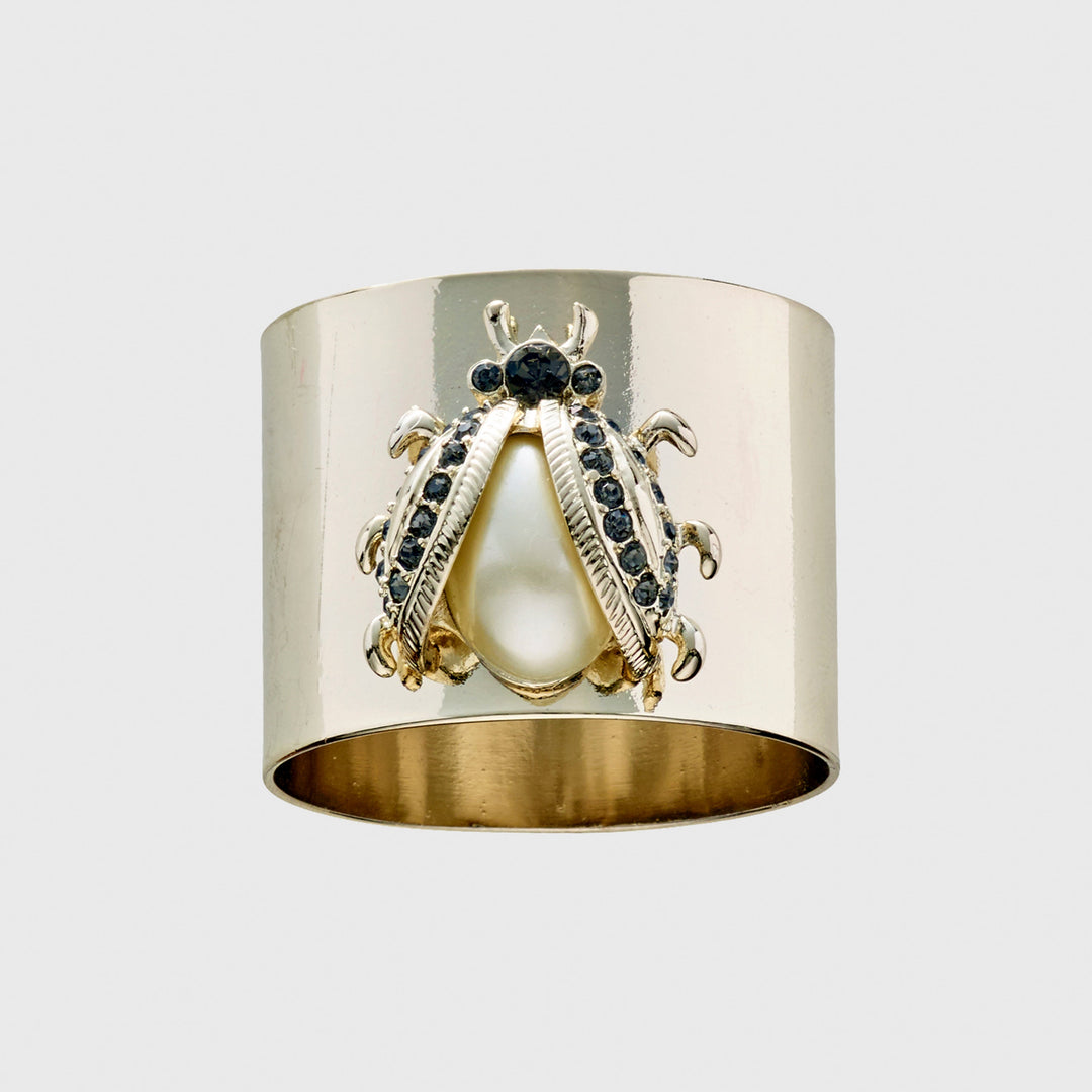 Pearl Ladybug Napkin Rings - Pair