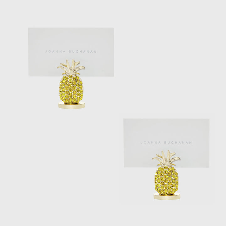 Pineapple Placecard Holders, Yellow, Set of Two