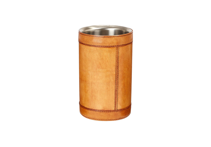 Henley Vintage Tan Leather Wine Cooler