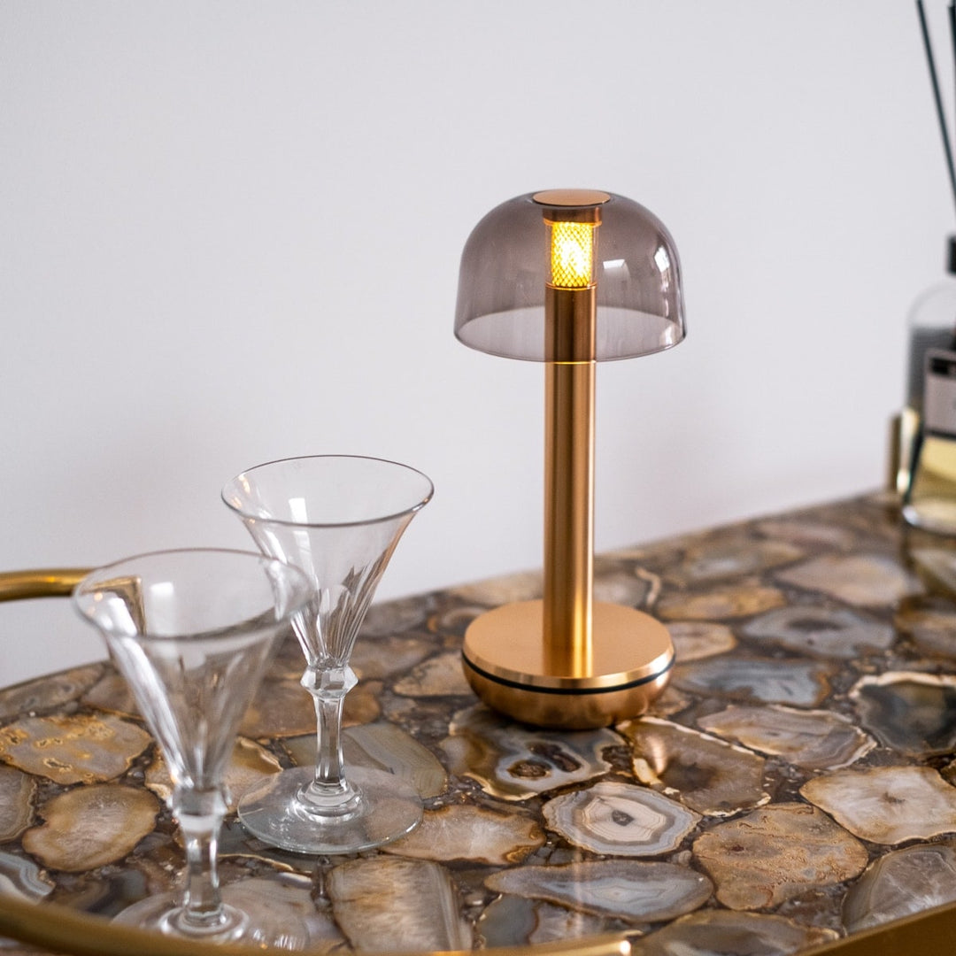 Two Wireless Table Lamp - Gold Smoked