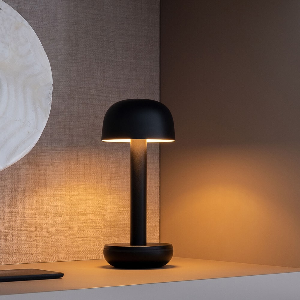 Two Wireless Table Lamp - Black