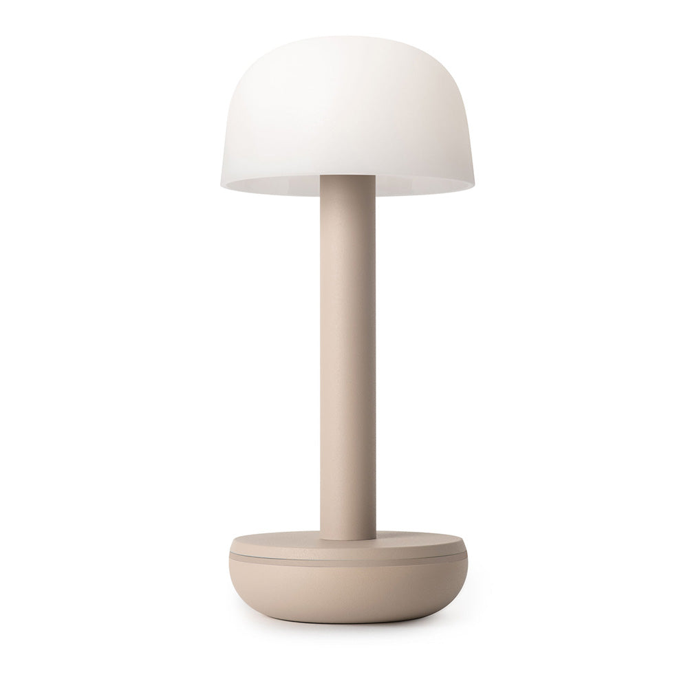 Two Wireless Table Lamp - Beige Frosted