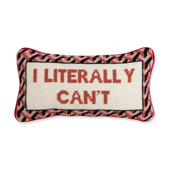 I Literally Can't Needlepoint Cushion