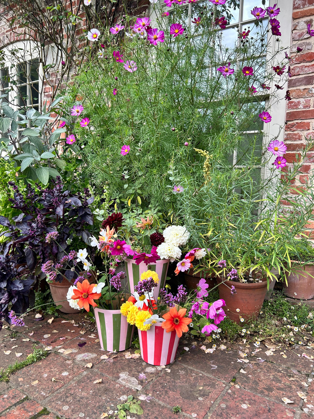 The Penny Planter - Pink & Green Stripe