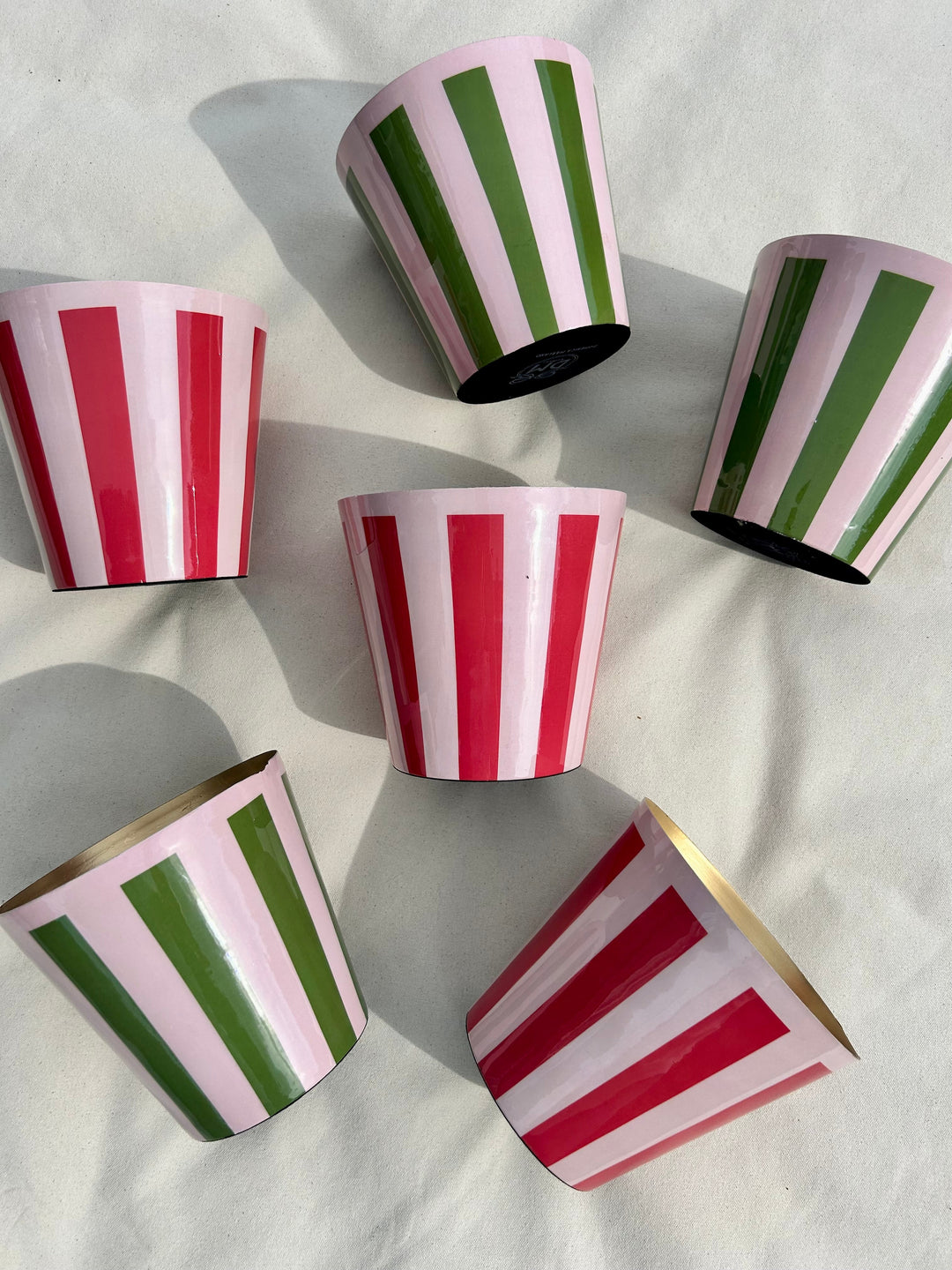 The Penny Planter - Pink & Green Stripe