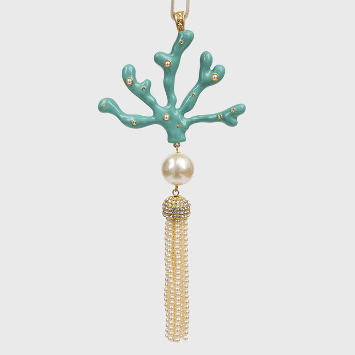 Turquoise Coral Tassel Hanging Ornament