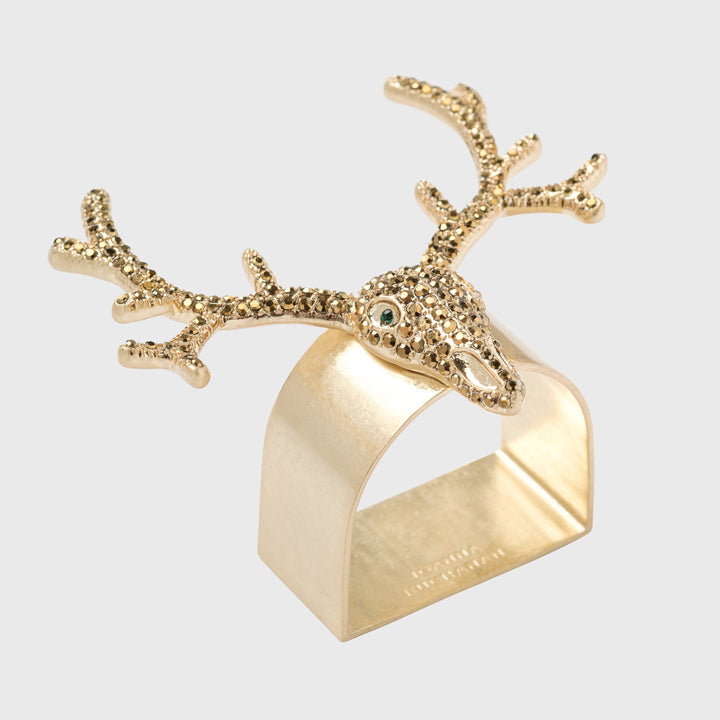 Antler Napkin Rings, Gold, Set of Four