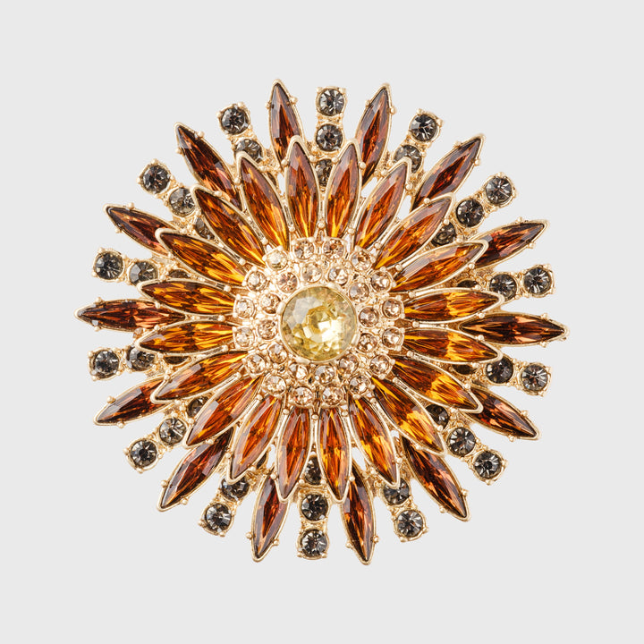 Jewel Flower Napkin Rings, Amber, Set of Four