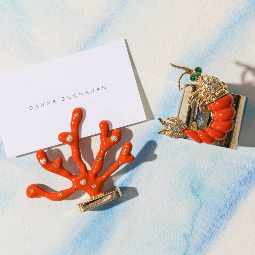 Coral Placecard Holders, Coral, Set of Two
